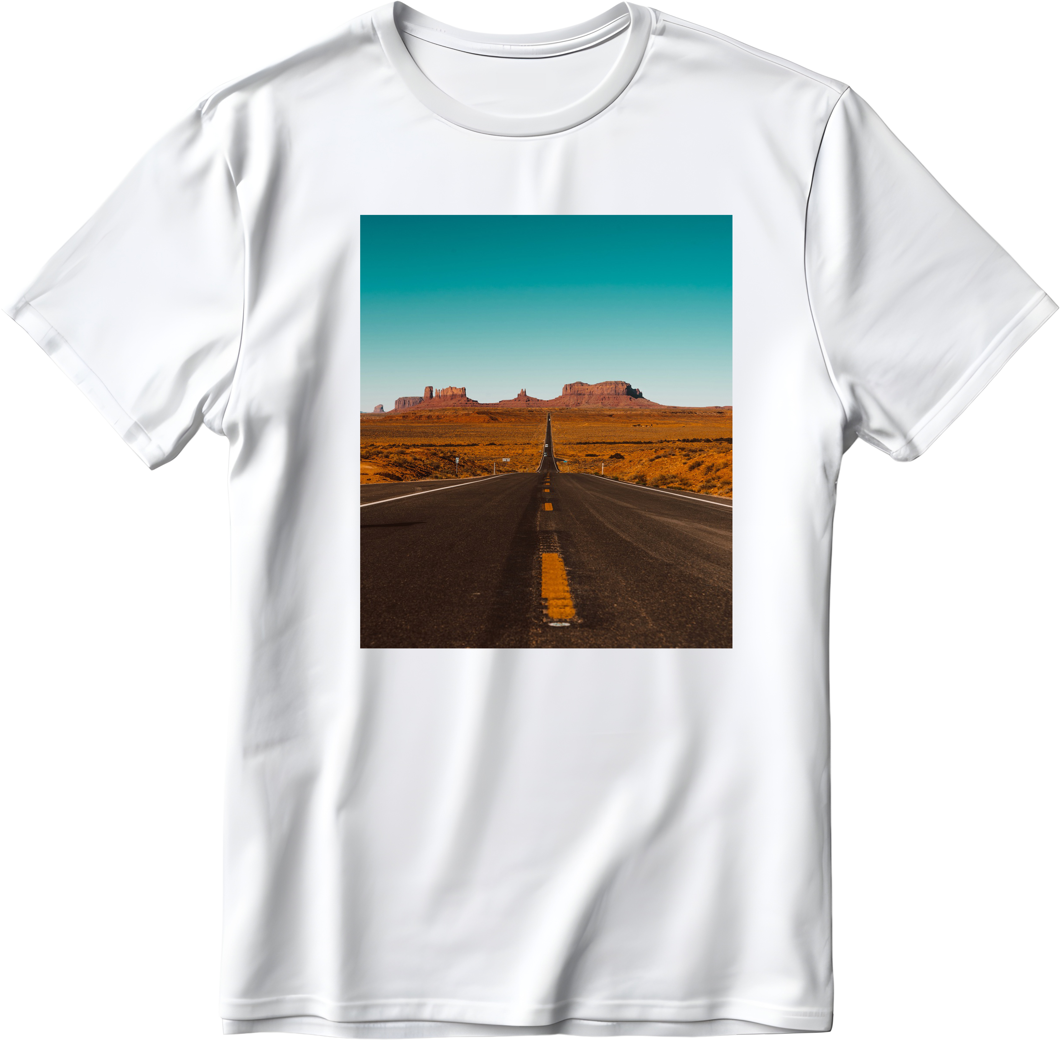 T Shirt mit Motiv Straße mit Bergen